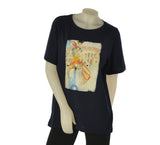 T-SHIRT DONNA TAGLIE OVER SOPHIA MANICA CORTA STAMPA STRASS ART. 25075