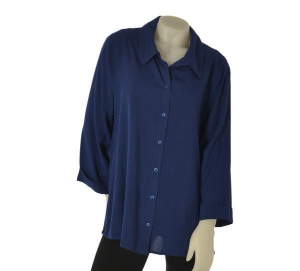 CAMICIA DONNA TAGLIE OVER ELISA CASTELLI  BOTTONI SPACCHI ART. 1541