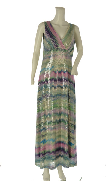 ABITO LUNGO ELEGANTE DONNA BARBARELLA FANTASIA PAILLETTES CANOTTAART. 630