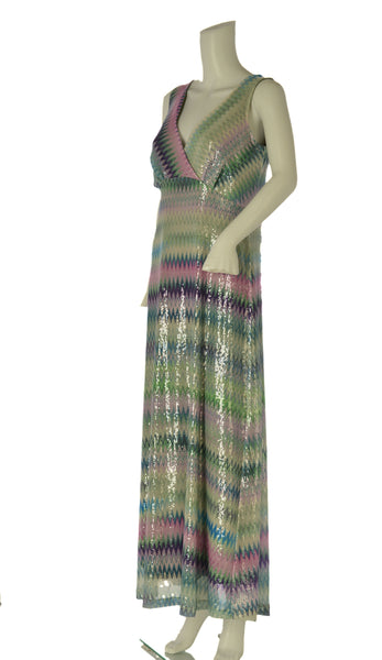 ABITO LUNGO ELEGANTE DONNA BARBARELLA FANTASIA PAILLETTES CANOTTAART. 630