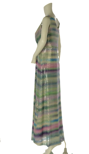 ABITO LUNGO ELEGANTE DONNA BARBARELLA FANTASIA PAILLETTES CANOTTAART. 630