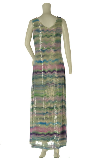 ABITO LUNGO ELEGANTE DONNA BARBARELLA FANTASIA PAILLETTES CANOTTAART. 630