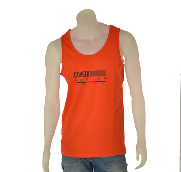 CANOTTA UOMO COVERI STAMPA FRONTALE CON LOGO COTONE PURO ART. CJ4460