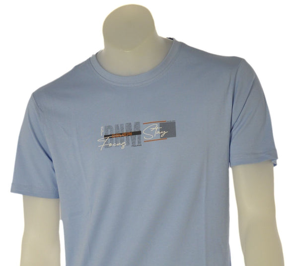 T-SHIRT UOMO COTONE 100%  COVERI STAMPA LOGO FRONTALE GIROCOLLO ART. TJ4449