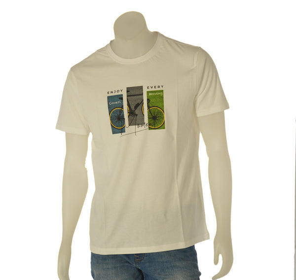 T-SHIRT UOMO COVERI PARICOLLO STAMPA LOGO FRONTALE  COTONE  MANICA CORTA ART. TJ4450