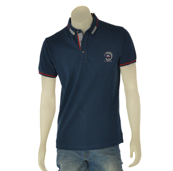 POLO UOMO IL GRANCHIO MANICA CORTA PIQUET COTONE SPACCHETTI LOGO ART. 52LGR56