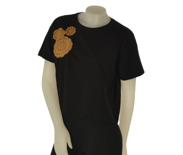 T-SHIRT DONNA GRIFFAI MANICA CORTA RICAMO FIORE COTONE ART. 6515