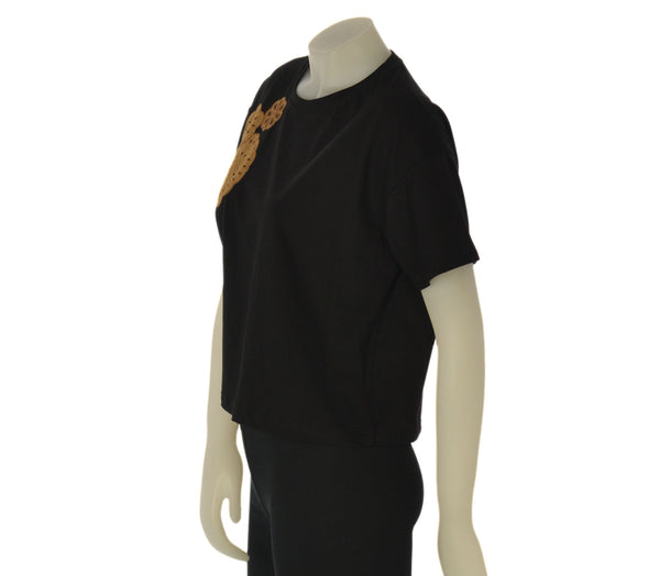 T-SHIRT DONNA GRIFFAI MANICA CORTA RICAMO FIORE COTONE ART. 6515