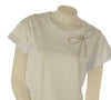 T-SHIRT DONNA GRIFFAI MANICA CORTA MORBIDA COTONE FIOCCO STRASS ART. 6514