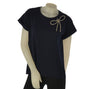 T-SHIRT DONNA GRIFFAI MANICA CORTA MORBIDA COTONE FIOCCO STRASS ART. 6514