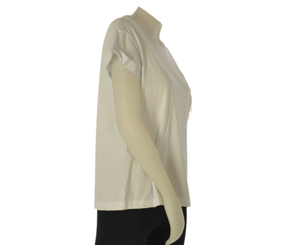 T-SHIRT DONNA GRIFFAI MANICA CORTA TASCHINO LEOPARDATO STRASS PARICOLLO COTONE MORBIDA ART. 6512