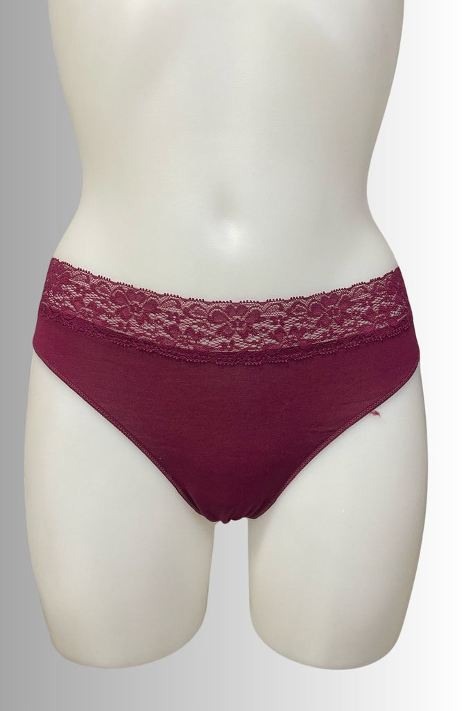 Slip Donna cotone elasticizzato con pizzo Slip Donna cotone elasticizzato con pizzo