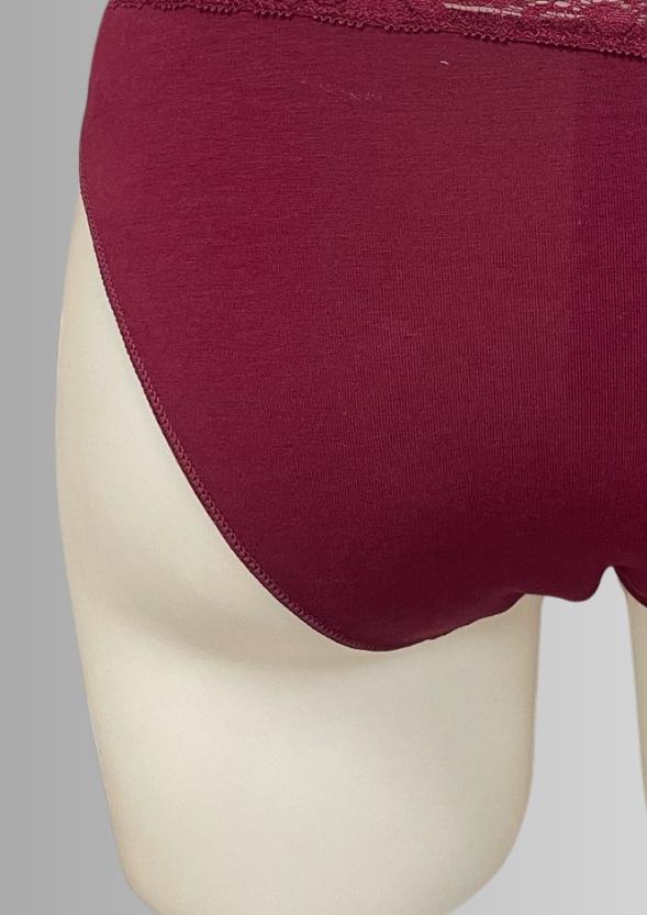 Set 2 Slip Donna Vita Media In Cotone Elasticizzato Con Pizzo – Mutande Morbide Made In Italy, Bordi Piatti Che Non Segnano, Eleganti E Traspiranti