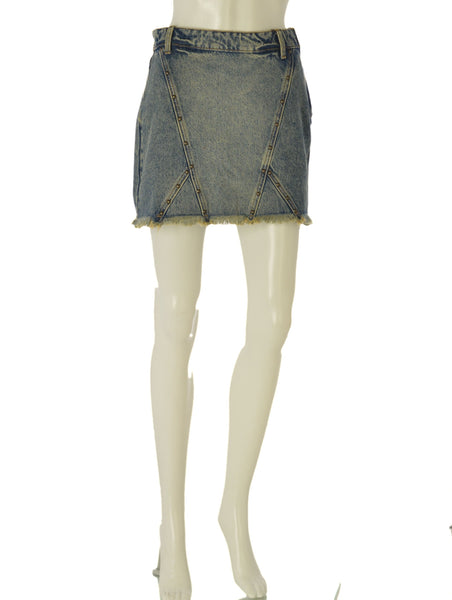 GONNA JEANS DONNA TIFFOSI CORTA SFRANGIATA BORCHIE ZIP ART. 10059666