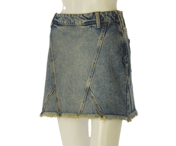 GONNA JEANS DONNA TIFFOSI CORTA SFRANGIATA BORCHIE ZIP ART. 10059666