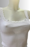 CANOTTA TRE VI COTONED COSTINA SPALLA LARGA PIZZO ART STELLA