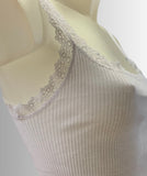 CANOTTA TRE VI COTONED COSTINA SPALLA LARGA PIZZO ART STELLA
