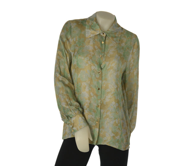 CAMICIA DONNA LAURA BIAGIOTTI MANICA LUNGA FANTASIA SETA VISCOSA ART. 1530