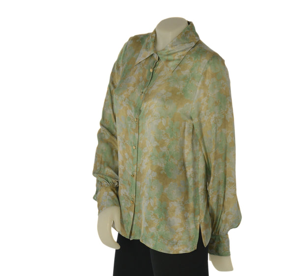 CAMICIA DONNA LAURA BIAGIOTTI MANICA LUNGA FANTASIA SETA VISCOSA ART. 1530