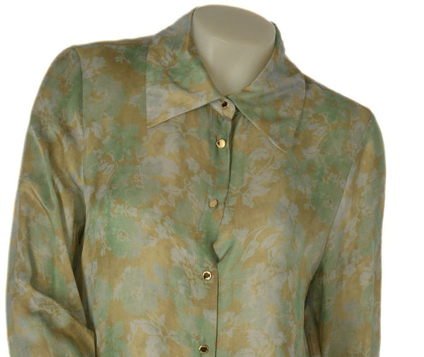 CAMICIA DONNA LAURA BIAGIOTTI MANICA LUNGA FANTASIA SETA VISCOSA ART. 1530