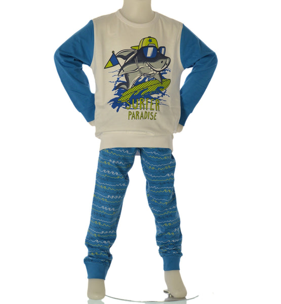 PIGIAMA BAMBINO ELLEPI COTONE JERSEY FANTASIA STAMPA MANICA LUNGA ART. BI4410
