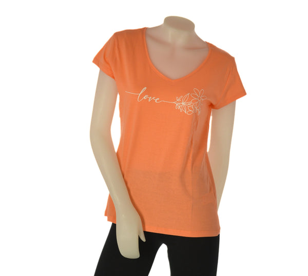 T-SHIRT DONNA CUORE A CUORE MANICA CORTA STAMPA PARICOLLO COTONE ART. WJ0589