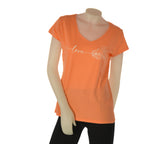 T-SHIRT DONNA CUORE A CUORE MANICA CORTA STAMPA PARICOLLO COTONE ART. WJ0589