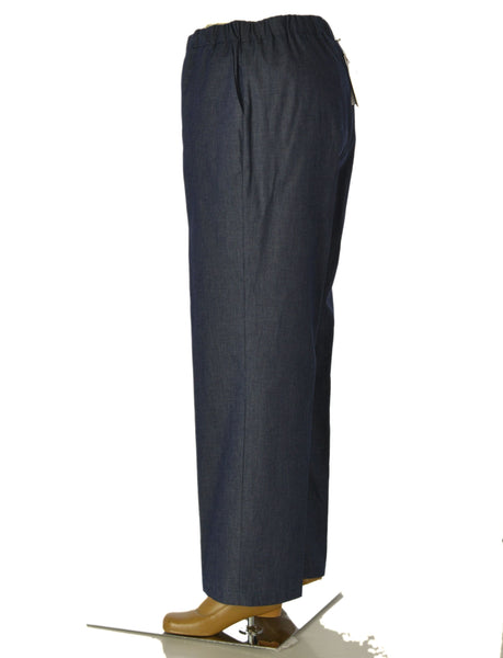 PANTALONE DONNA ELISA CASTELLI  TAGLIE OVER ELASTICO TASCHE COTONE ART. 1874