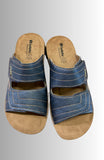CIABATTA INBLU UOMO ECOPELLE MARTELLATADOPPIA FIBBIA A STRAPPO SOTTOPIEDE ANATOMICO ART ID000020