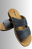CIABATTA INBLU UOMO ECOPELLE MARTELLATADOPPIA FIBBIA A STRAPPO SOTTOPIEDE ANATOMICO ART ID000020