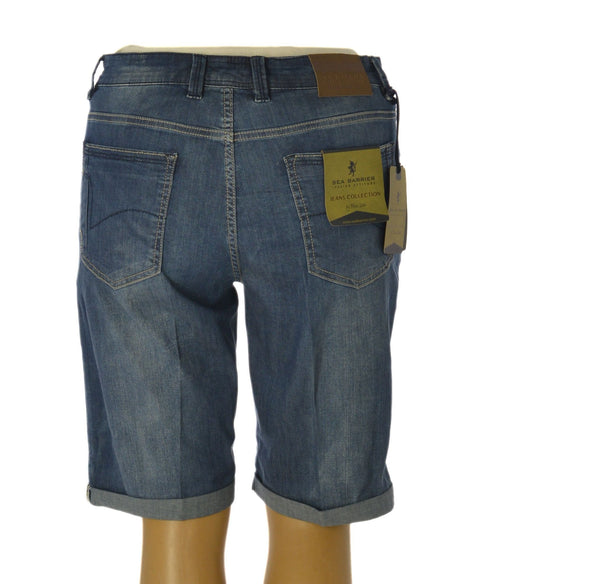 BERMUDA JEANS UOMO SEA BARRIER CINQUE TASCHE ELASTICIZZATO BOTTONE CERNIERA ART. RIPUARI-89