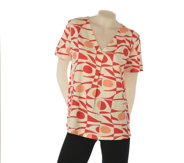 MAGLIA DONNA GAIA B FANTASIA MANICA CORTA SCOLLOA V  VISCOSA ART. 147