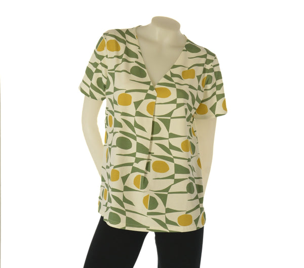 MAGLIA DONNA GAIA B FANTASIA MANICA CORTA SCOLLOA V  VISCOSA ART. 147
