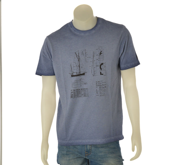 T-SHIRT UOMO MARINA YACHTING MANICHE CORTE GIROCOLLO STAMPA COTONE ART. 251Y04004