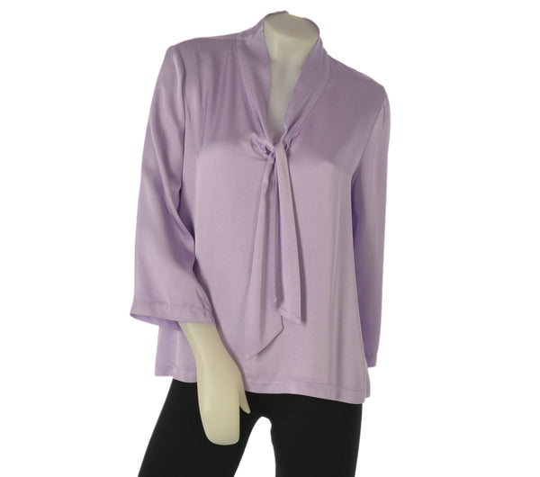 BLUSA DONNA MYASTREET VISCOSA MANICA TRE QUARTI SCOLLO V FIOCCO ART. FLD510B-90