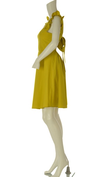 ABITO CORTO DONNA GRIFFAI SPALLA LARGA FIOCCO SCHIENA SVASATO COTONE ART. 6699