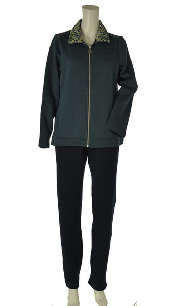 TUTA DONNA F.LLI CAMPAGNOLO PANTALONE FELPA ZIP TASCHE ELASTICO FELPATA ART. 8Q76544