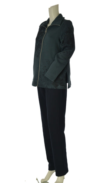 TUTA DONNA F.LLI CAMPAGNOLO PANTALONE FELPA TUTTA ZIP STAMPA TASCHE SPACCHI ELASTICO ART. 8Q76549