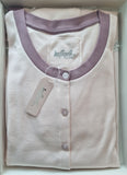 CAMICIA DA NOTTE DONNA TERMO COTONE INTERLOCK  APERTA TASCHE PIZZO INFIORE ART. MTD63299