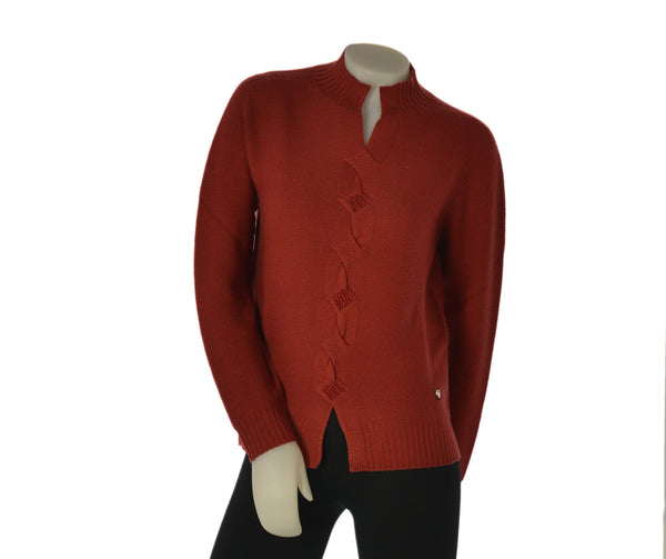 MAGLIONE DONNA MAGLIFICIO DI NIBIONNO PURA LANA TRECCE PERLINE LUPETTO ART. B315663