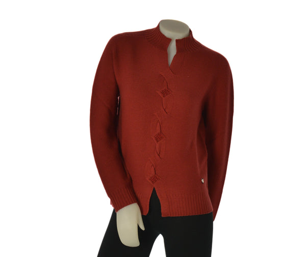 MAGLIONE DONNA MAGLIFICIO DI NIBIONNO PURA LANA TRECCE PERLINE LUPETTO ART. B315663