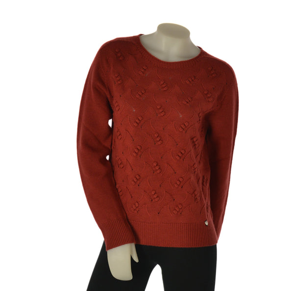 MAGLIONE DONNA MAGLIFICIO DI NIBIONNO GIROCOLLO LAVORATO PURA LANA ART. B315650