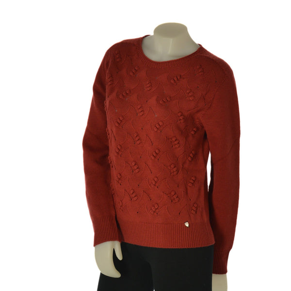 MAGLIONE DONNA MAGLIFICIO DI NIBIONNO GIROCOLLO LAVORATO PURA LANA ART. B315650