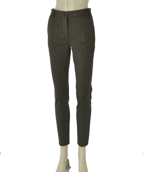 PANTALONE DONNA  GRIFFAI CAPRI TASCHE FRANCESE GESSATO LUREX ART. 5951