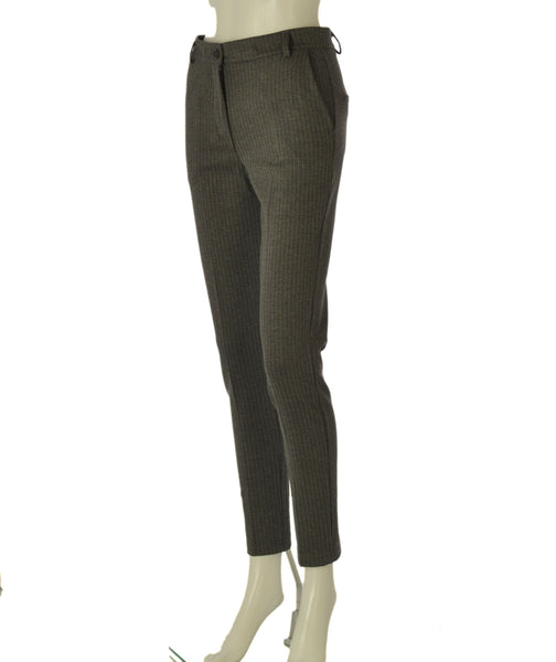 PANTALONE DONNA  GRIFFAI CAPRI TASCHE FRANCESE GESSATO LUREX ART. 5951