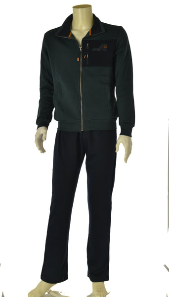 TUTA UOMO F.LLI CAMPAGNOLO FELPATA PANTALONE ELASTICO FELPA FUL ZIP TASCHE ART. 8Q77560