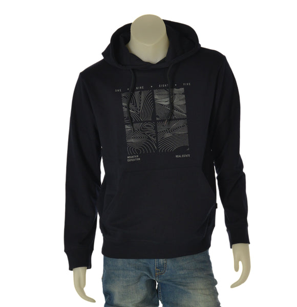 FELPA UOMO LOSAN GIROCOLLO CAPPUCCIO TASCHE STAMPA FELPATA ART. LMNAP0202 25016
