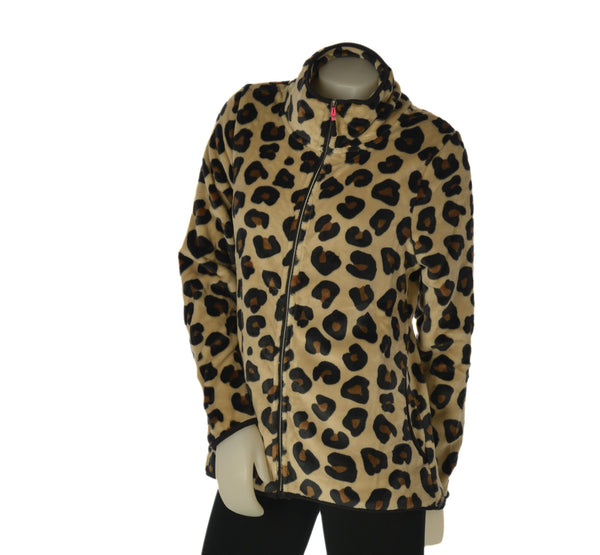 PILE DONNA CUORE A CUORE FULL ZIP TASCHE STAMPA ANIMALIER ART. PD0176