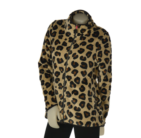 PILE DONNA CUORE A CUORE FULL ZIP TASCHE STAMPA ANIMALIER ART. PD0176