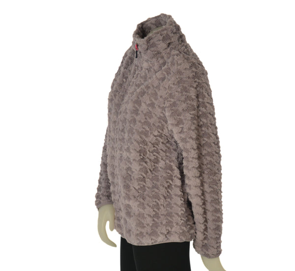 PILE DONNA CUORE A CUORE FULL ZIP TASCHE LAVORAZIONE PIED DE COQUE ART. PD0247
